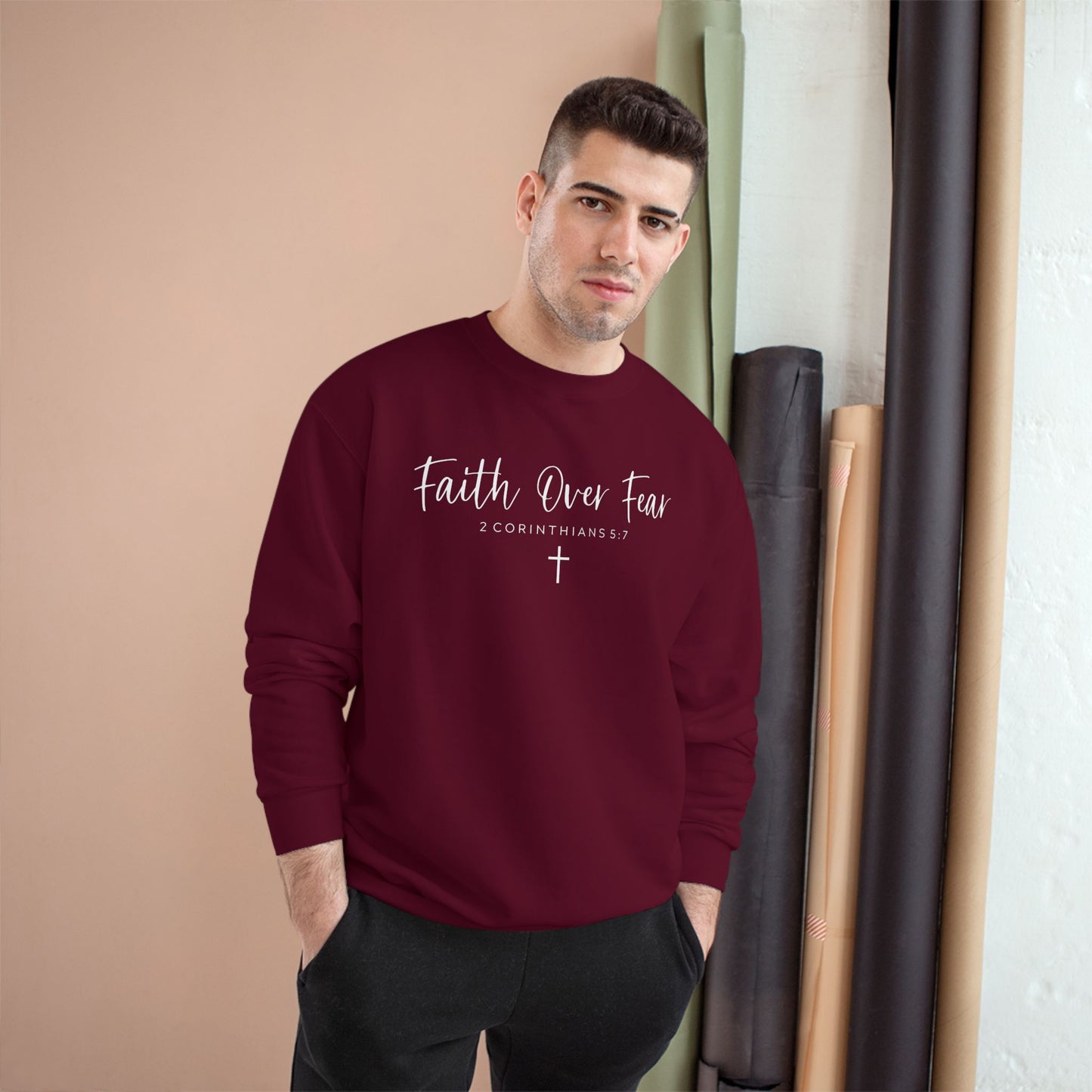 Faith over Fear Sweatshirt -Christian Inspirational Hoodie, Motivational Faith pullover