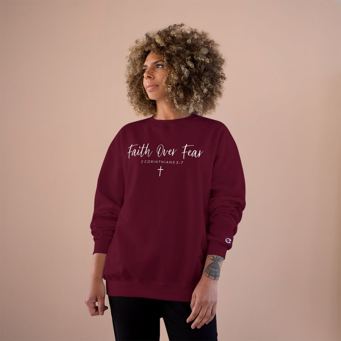 Faith over Fear Sweatshirt -Christian Inspirational Hoodie, Motivational Faith pullover