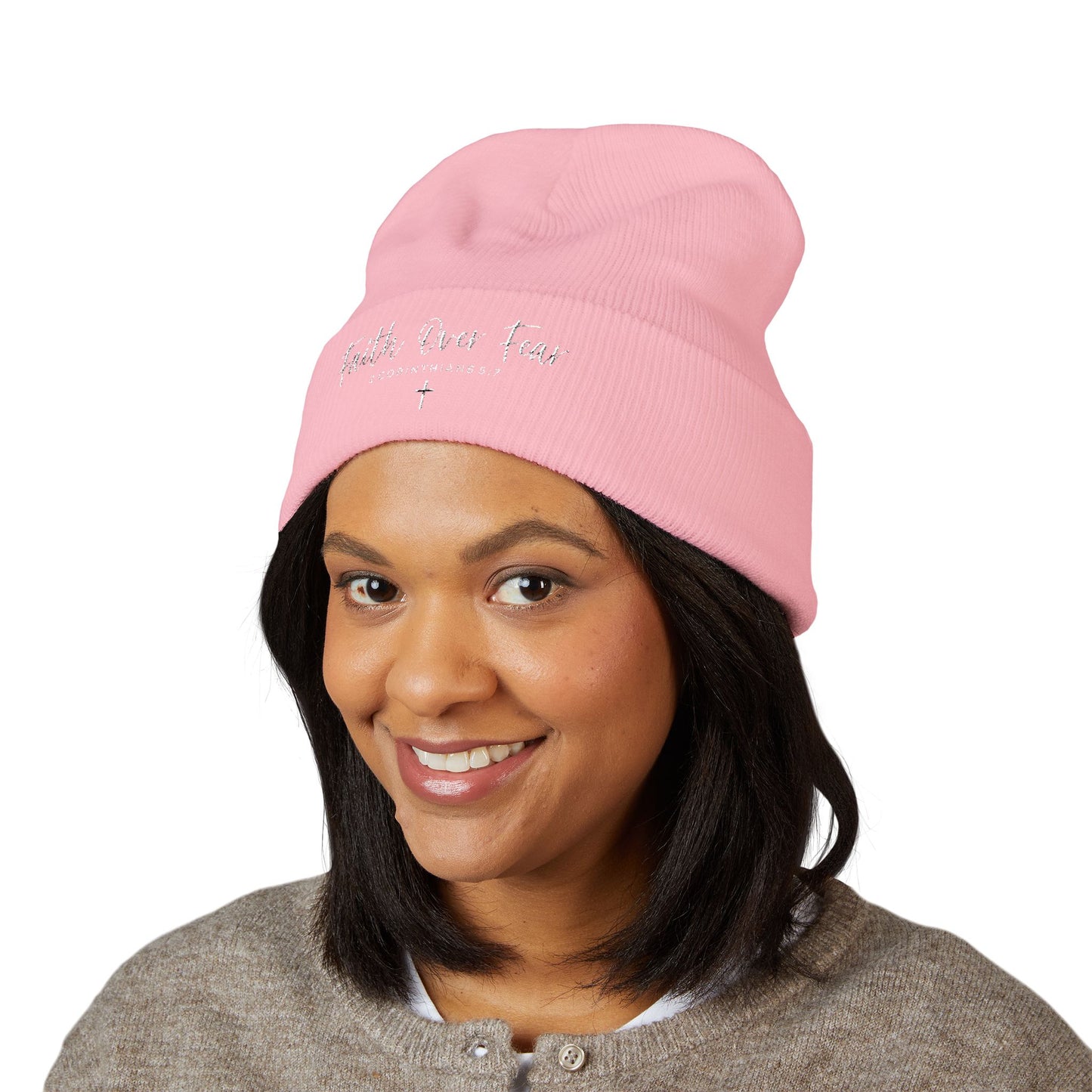 Bible Verse Beanie - Christian Faith Hat, Inspirational Scripture Knit Cap
