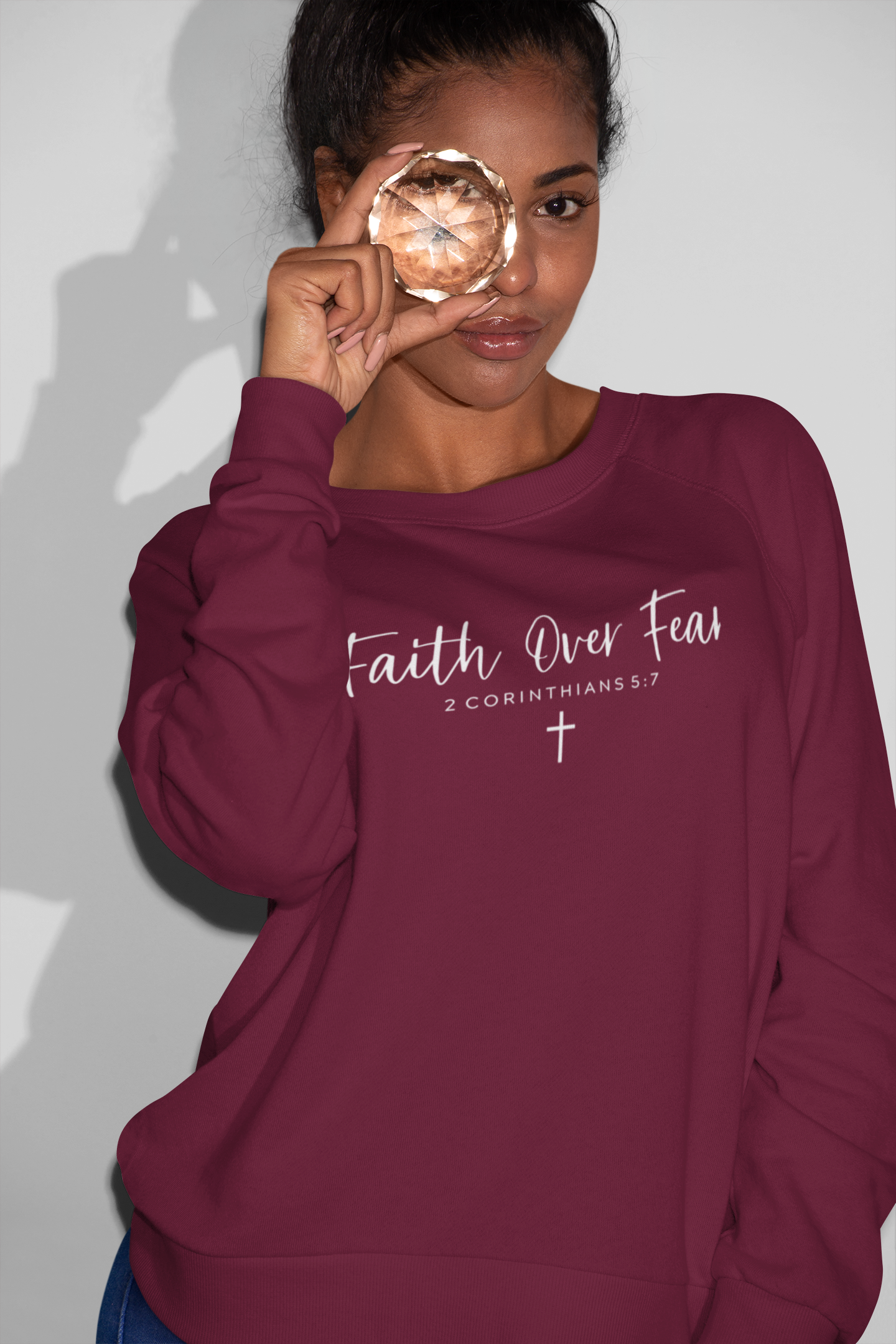 Faith over Fear Sweatshirt -Christian Inspirational Hoodie, Motivational Faith pullover