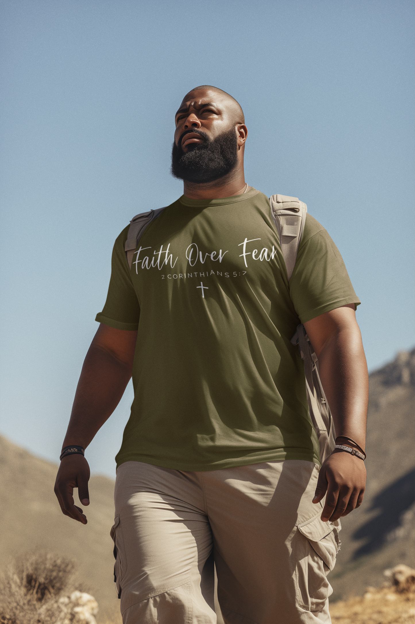 faith over fear T- Shirt - Christian Inspirational Shirt. Motivational Scripture Tee