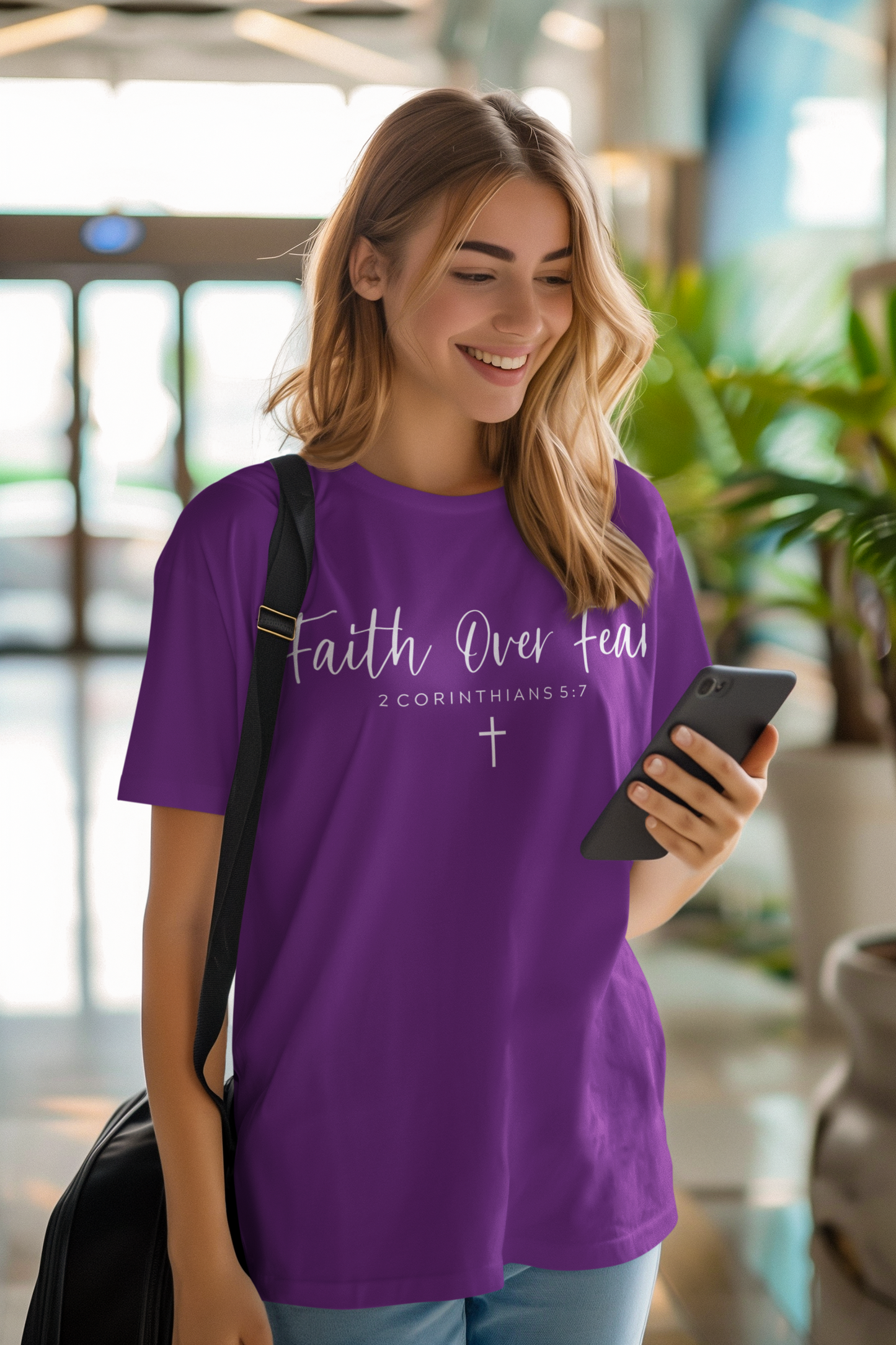 faith over fear T- Shirt - Christian Inspirational Shirt. Motivational Scripture Tee