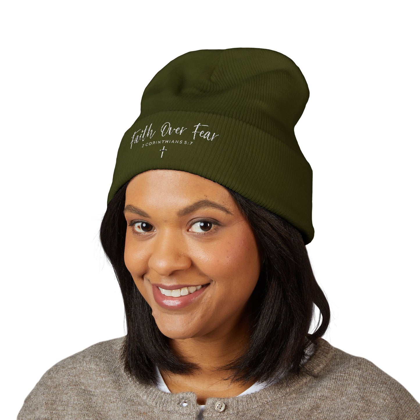 Bible Verse Beanie - Christian Faith Hat, Inspirational Scripture Knit Cap