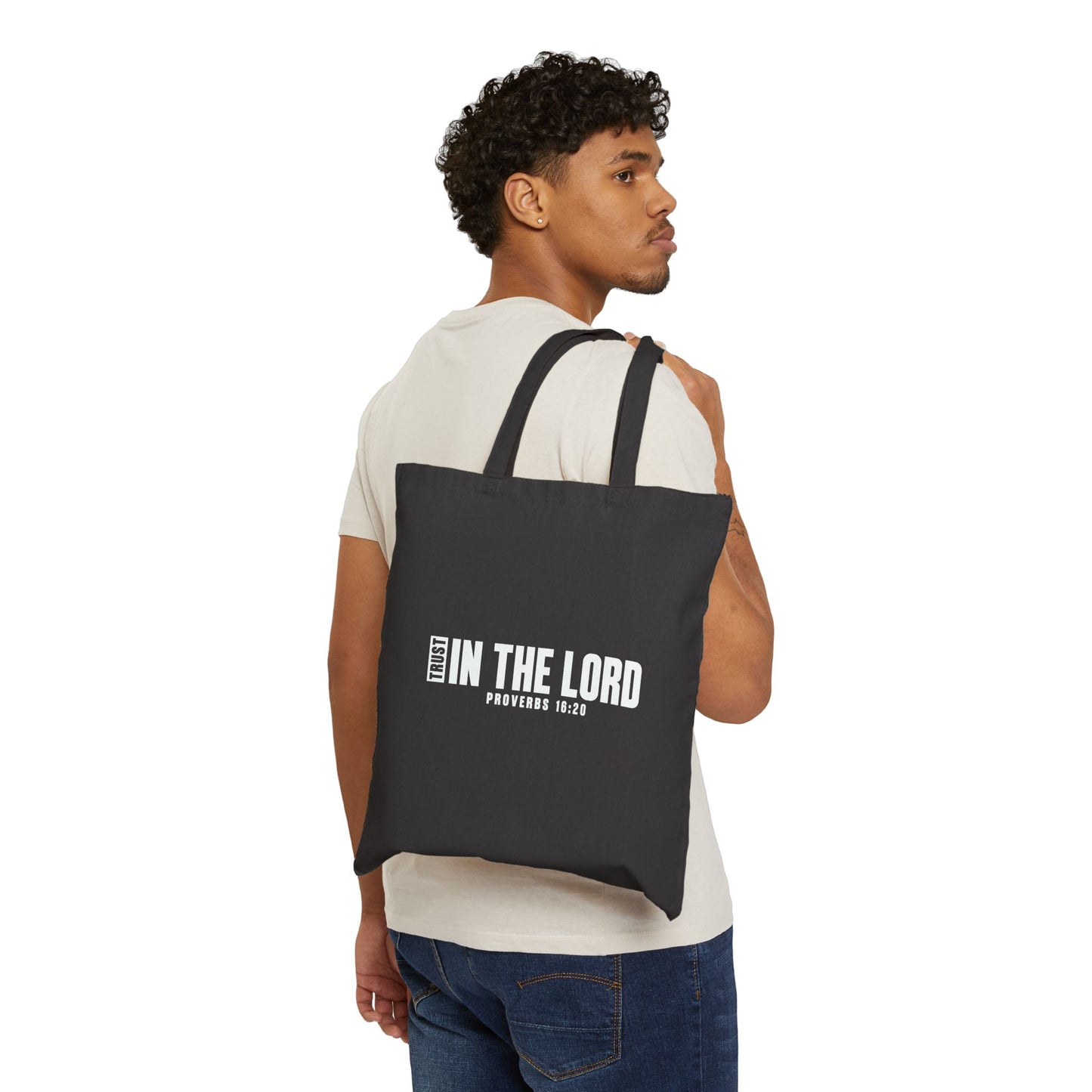Faith Cotton Canvas Tote Bag — Inspirational Scripture Quote Tote