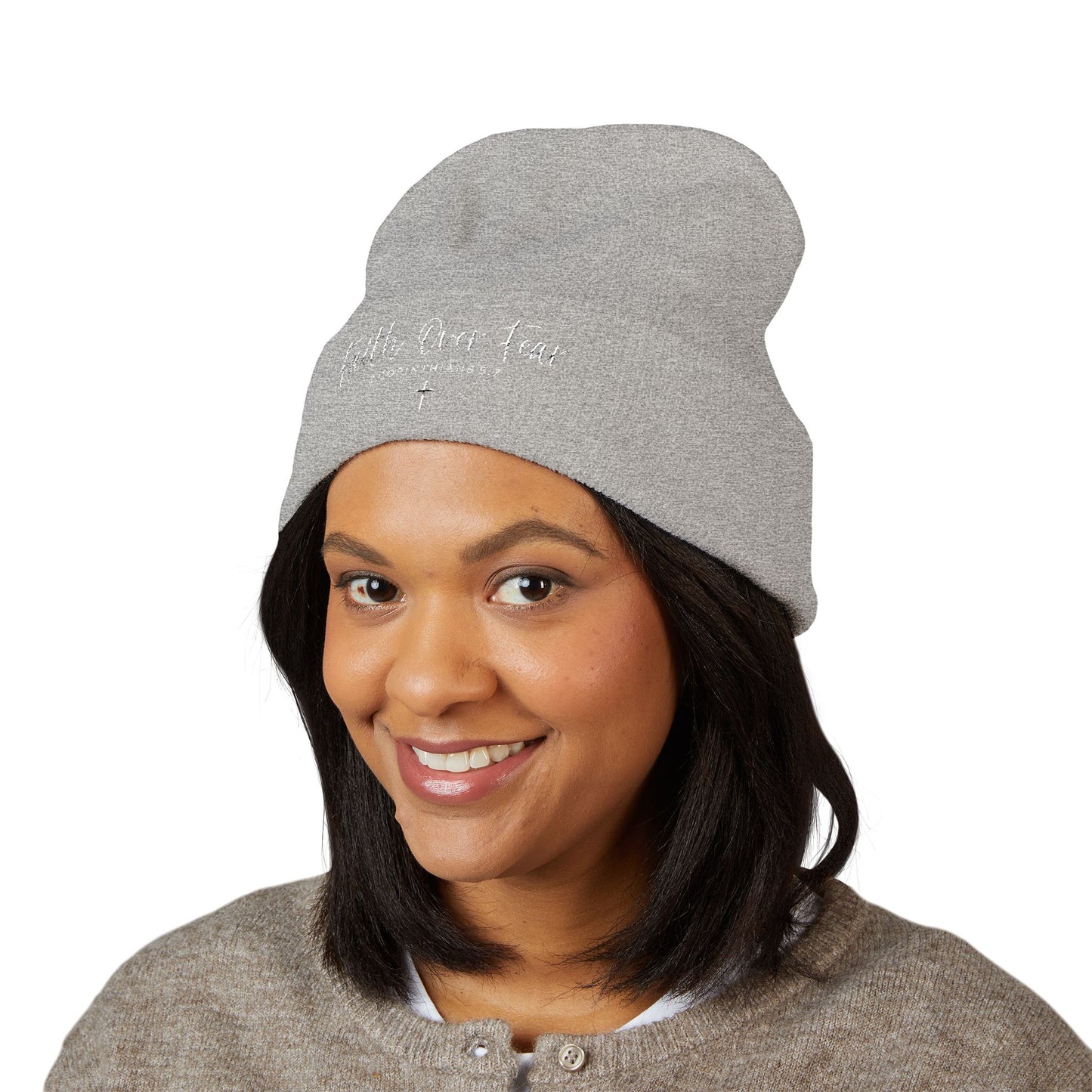 Bible Verse Beanie - Christian Faith Hat, Inspirational Scripture Knit Cap
