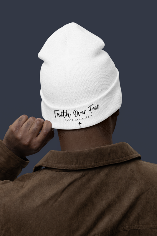 Bible Verse Beanie - Christian Faith Hat, Inspirational Scripture Knit Hat
