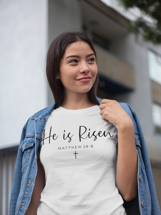 "He is Risen" T-Shirt - Christian Easter Shirt, Faith & Jesus Graphic Tee